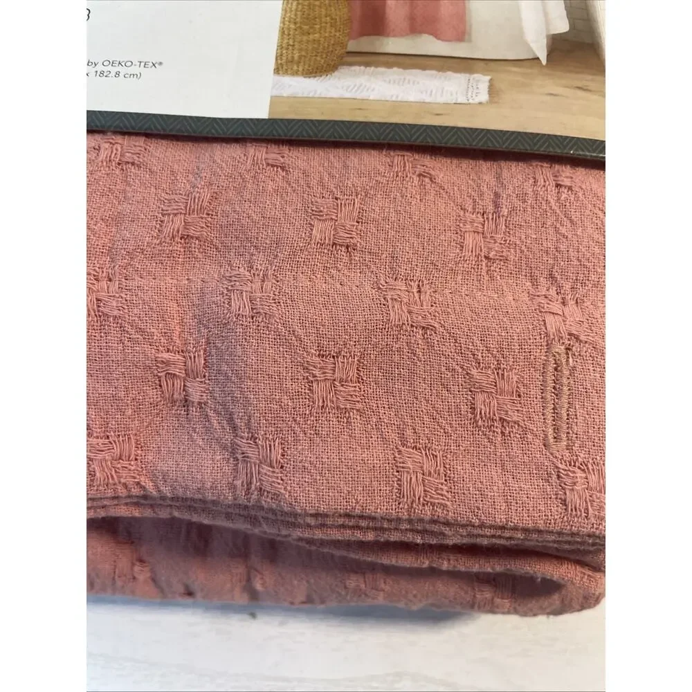 Threshold Diamond Matelesse Fabric Shower Curtain Rose 72